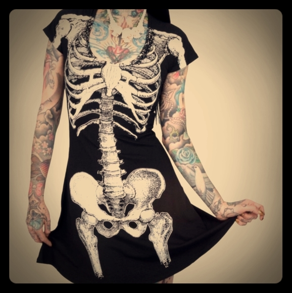 🆕 SPOOKY SKELETON DRESS - Picture 3 of 7